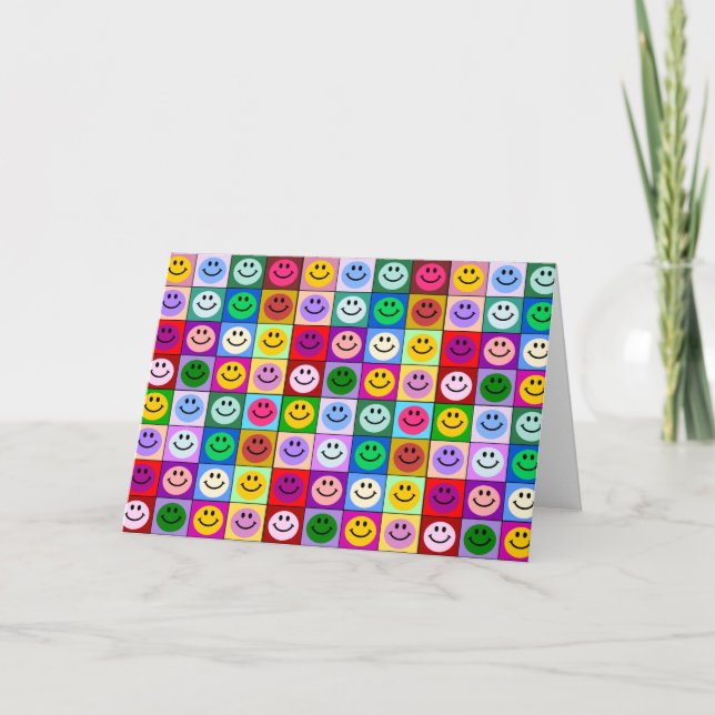 Regenbogengesichtsquadrate Karte (Vorderseite)