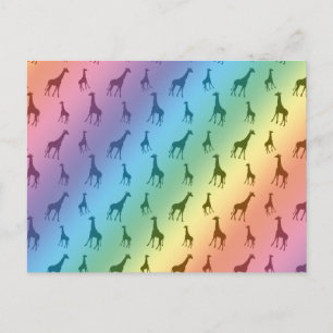 Regenbogengiraffen Postkarte