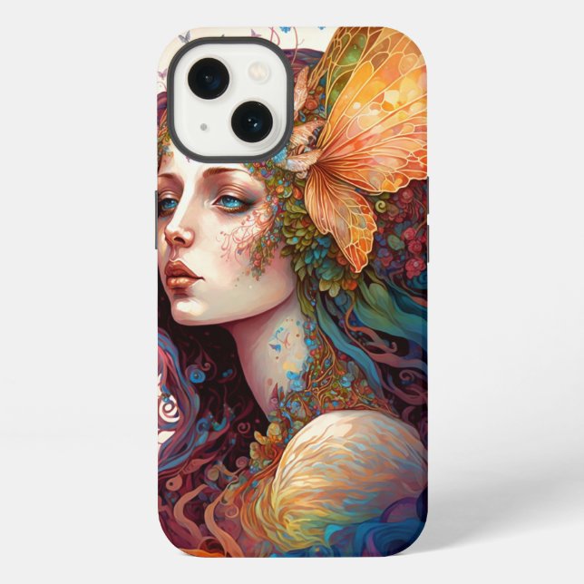 Regenbogengöttin Fantasy-Kunst iPhone Hülle (Rückseite)