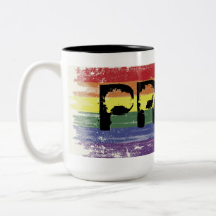 Regenbogengrunge-Kaffee-Tasse - STOLZ Zweifarbige Tasse