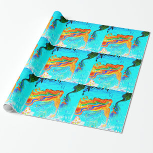 Regenbogenhaar-Meerjungfrau-Packpapier Geschenkpapier