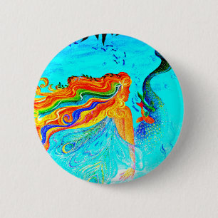 Regenbogenhaarknopf Button