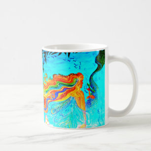 Regenbogenhaarmeerjungfrau-Kaffee-Tasse Tasse