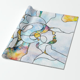 Regenbogenhalterungen. Unity of Stached Glass Seri Geschenkpapier
