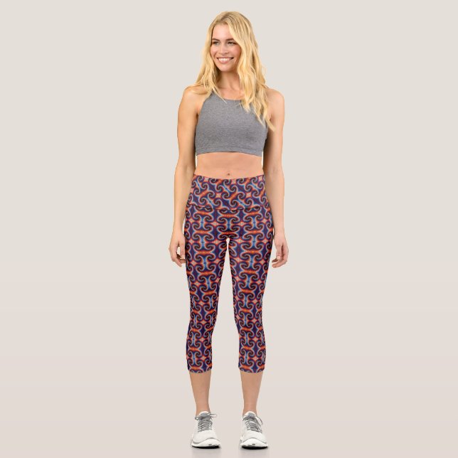 Regenbogenhelle Capri Leggings (Vorderseite)