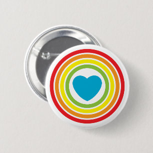 Regenbogenherz Button