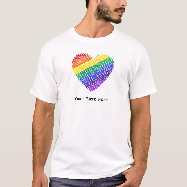 Regenbogenherz der Liebe T-Shirt (Vorderseite)