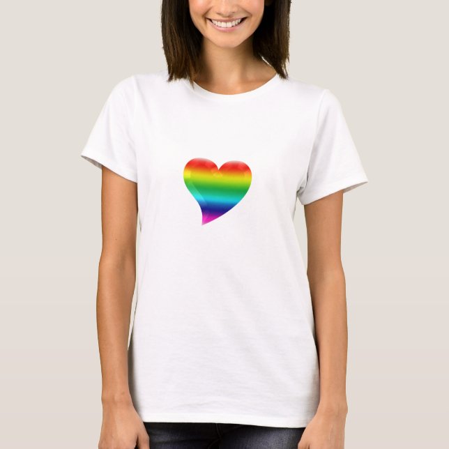 Regenbogenherz Farben lgbt lgbtq T-Shirt (Vorderseite)