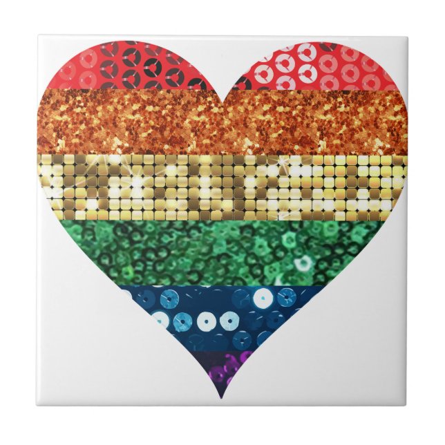 Regenbogenherz Fliese (Vorderseite)