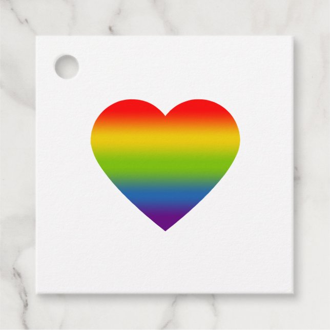 Regenbogenherz Geschenkanhänger (Vorderseite)