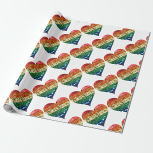 Regenbogenherz Geschenkpapier