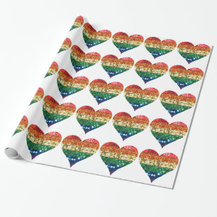 Regenbogenherz Geschenkpapier