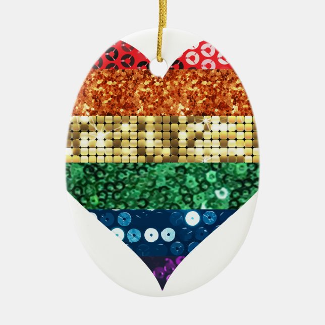 Regenbogenherz Keramikornament (Vorne)