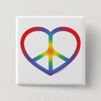 Regenbogenherz, Liebe, Friedenszeichen Button