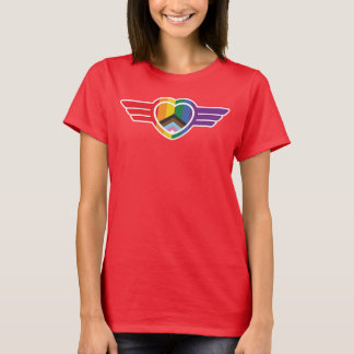 Regenbogenherz mit Flügeln T-Shirt