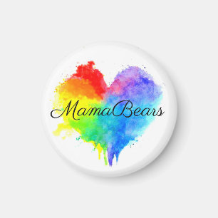 Regenbogenherz mit Gruppennamen Magnet