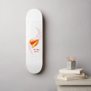 Regenbogenherz mit Sternen , Die Magie der Liebe Skateboard