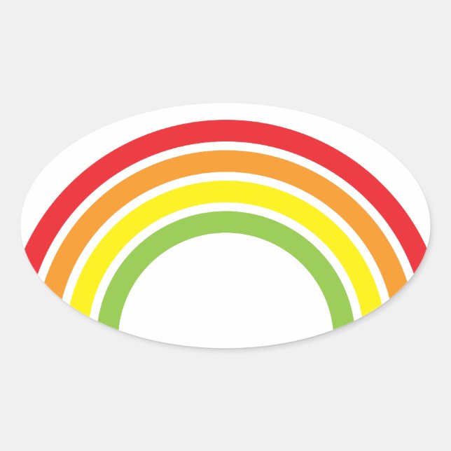 Regenbogenherz Ovaler Aufkleber (Vorderseite)