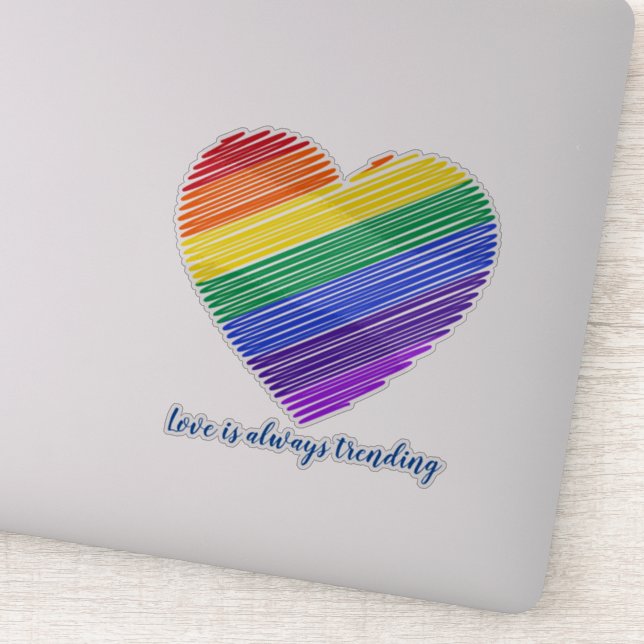 Regenbogenherz, Personalisierter Laptop-Aufkleber Aufkleber (Detail)
