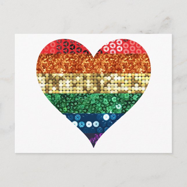 Regenbogenherz Postkarte (Vorderseite)