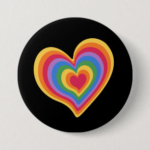 Regenbogenherz. Pride Gay Liebe Button