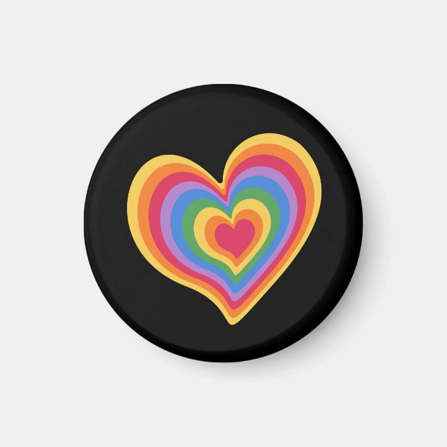 Regenbogenherz. Pride Gay Liebe Magnet (Vorne)