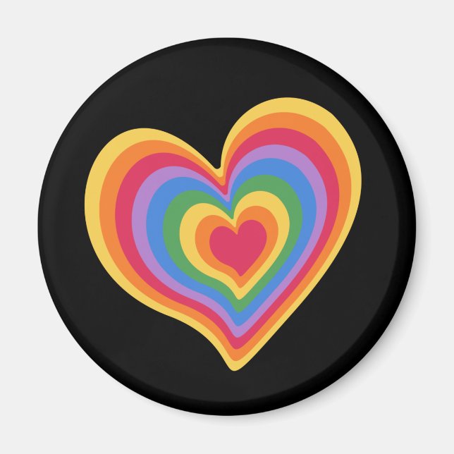 Regenbogenherz. Pride Gay Liebe Magnet (Vorne)