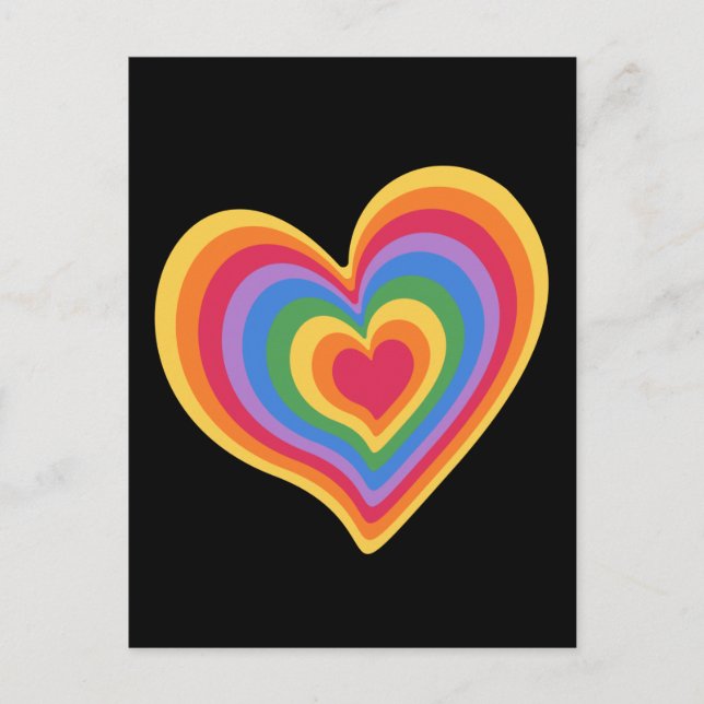 Regenbogenherz. Pride Gay Liebe Postkarte (Vorderseite)