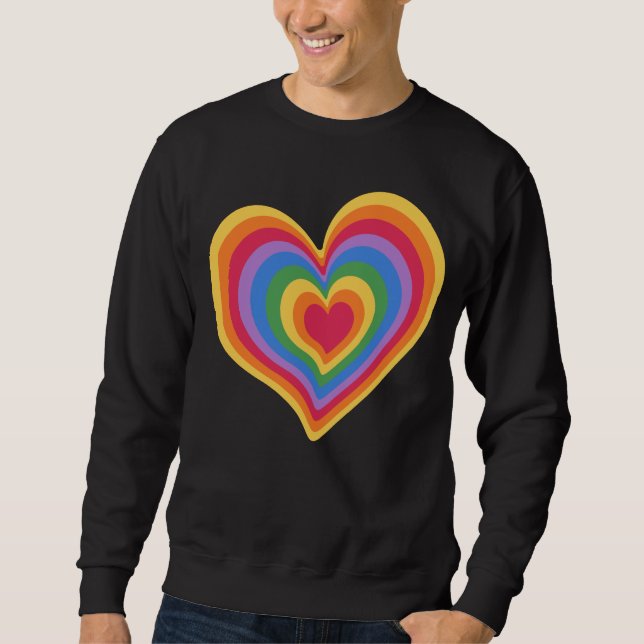 Regenbogenherz. Pride Gay Liebe Sweatshirt (Vorderseite)