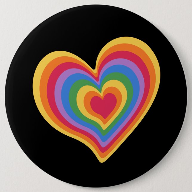 Regenbogenherz. Schaltfläche für die Liebe von Sch Button (Vorderseite)