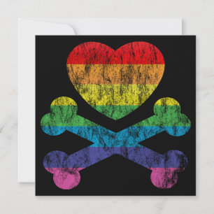 Regenbogenherz und Querknochen Einladung
