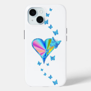 Regenbogenherz und Schmetterling Case-Mate iPhone Hülle