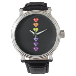 Regenbogenherzen Armbanduhr