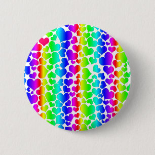 Regenbogenherzen Button
