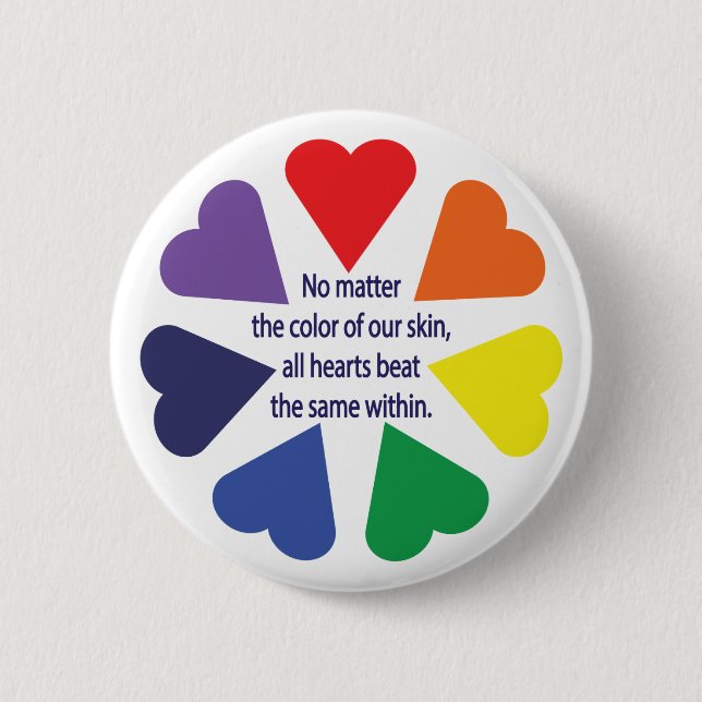 Regenbogenherzen Button (Vorderseite)