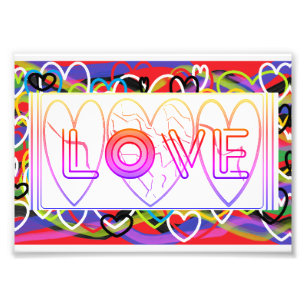 Regenbogenherzen der Liebe Fotodruck