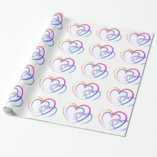 Regenbogenherzen Geschenkpapier