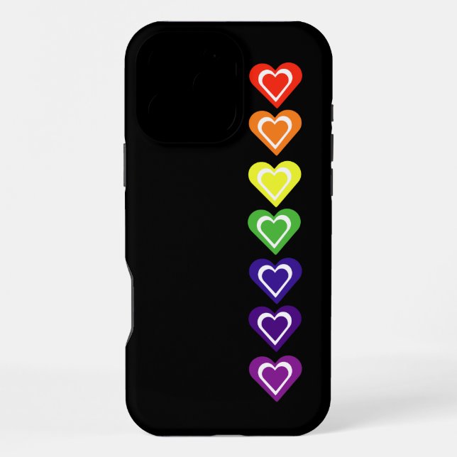 Regenbogenherzen iPhone Hülle (Rückseite)