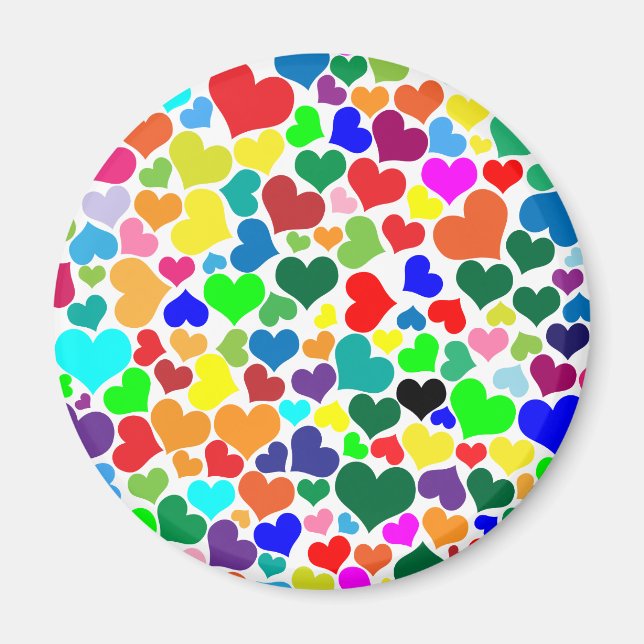 Regenbogenherzen Magnet (Vorne)