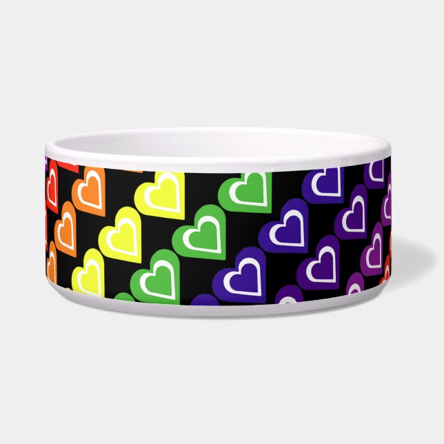 Regenbogenherzen Napf (Vorderseite)