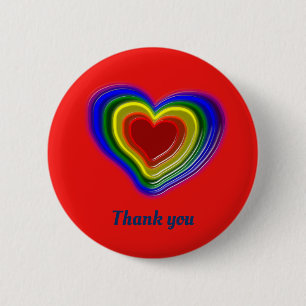 Regenbogenherzen, personalisiert button