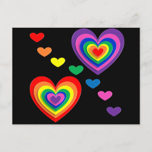 Regenbogenherzen Postkarte