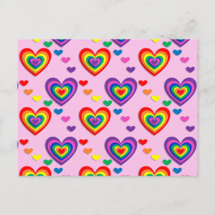 Regenbogenherzen Postkarte