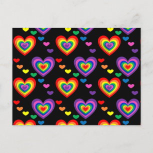 Regenbogenherzen Postkarte