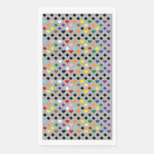 Regenbogenherzen Serviette
