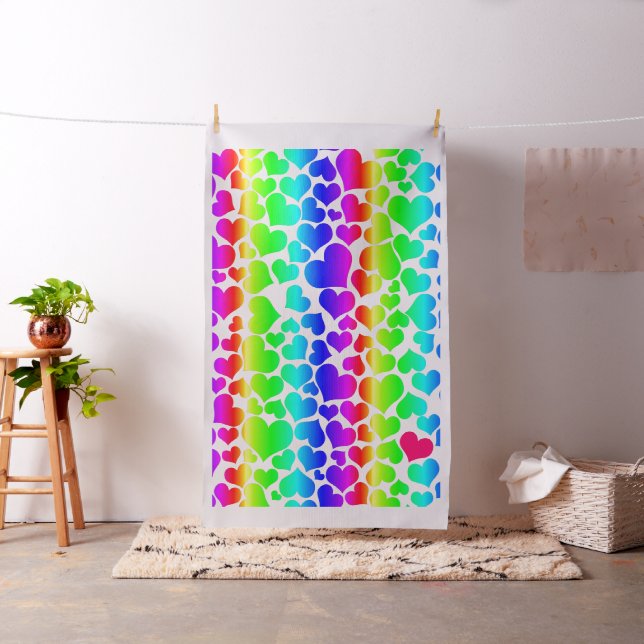 Regenbogenherzen Stoff (Beispiel)