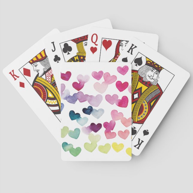Regenbogenherzen stolzen Liebe farbenfroh Spielkarten (Rückseite)
