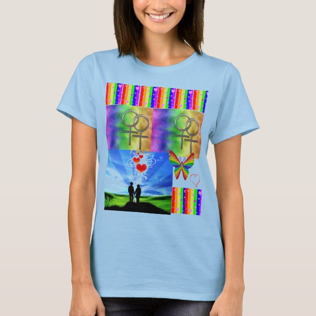 Regenbogenherzen T-Shirt (Vorderseite)