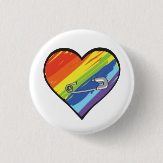 Regenbogenherzsicherheits-Buttonknopf Button