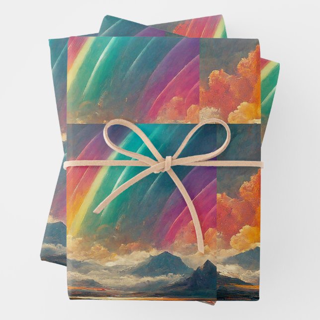 Regenbogenhimmel Geschenkpapier Set (Beispiel)